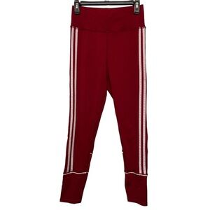 Kimberly.C Maroon High Waist Yoga Leggings Stripes Size L/XL EUC #0461